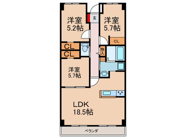 PHOENIX COURT交野Ⅱ南棟の物件間取画像